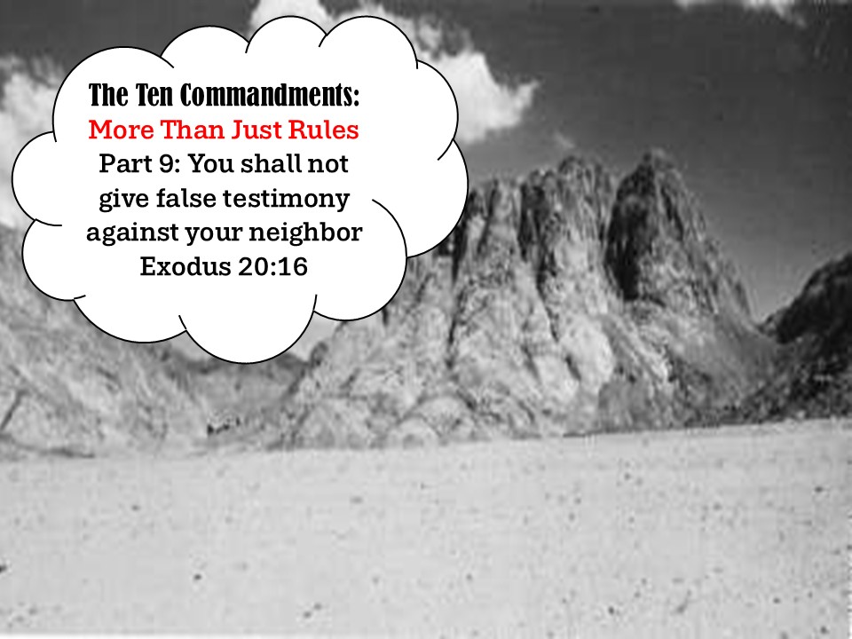 You Shall Not Give False Testimony Against Your Neighbour